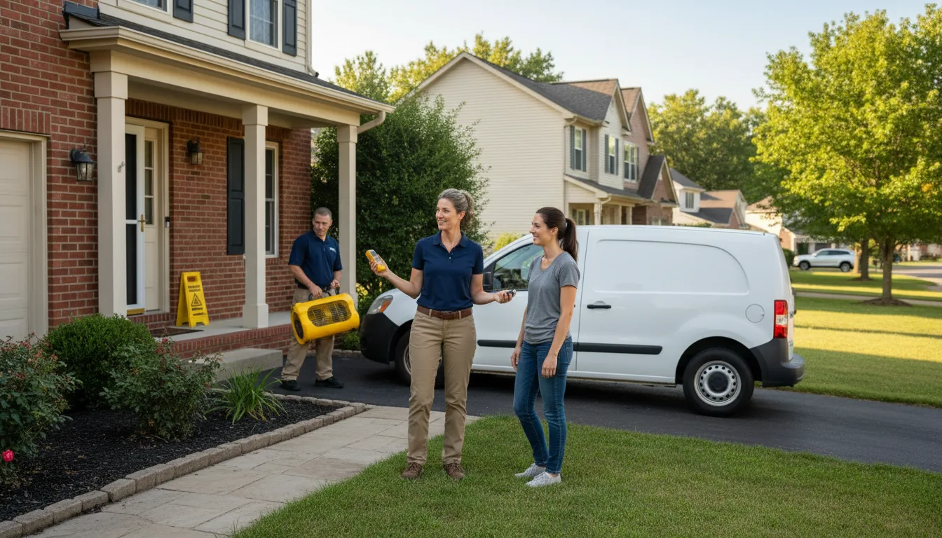 Residential water damage restoration in Kinderhook, IL